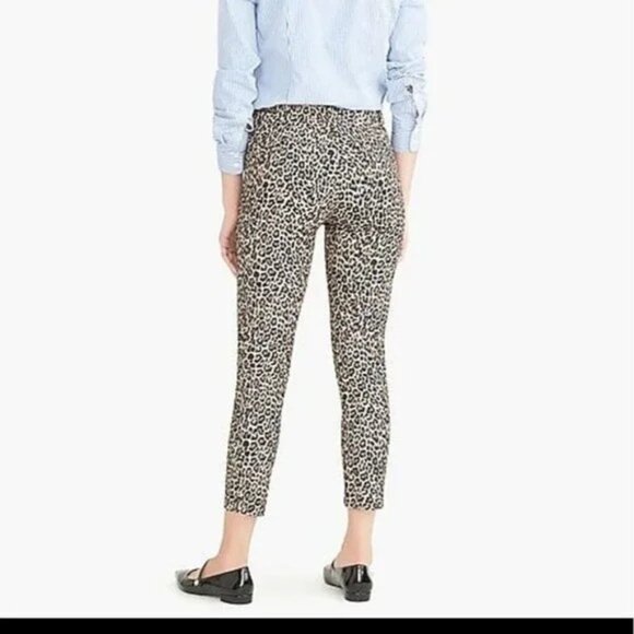 J. Crew Favorite Fit Snow Leopard Print Trendy Casual Ankle Pants - Picture 2 of 12